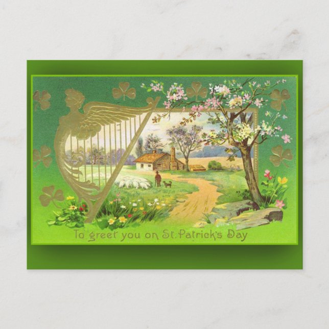 Tarjetas de Ilustracion irlandesas de campo bonito (Anverso)