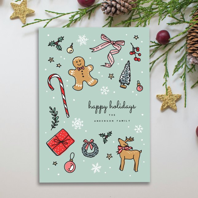Tarjetas de ilustraciones navideñas dibujadas a ma (Subido por el creador)