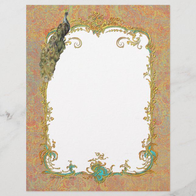 Tarjetas de impresión de paisley Ornate (Anverso)