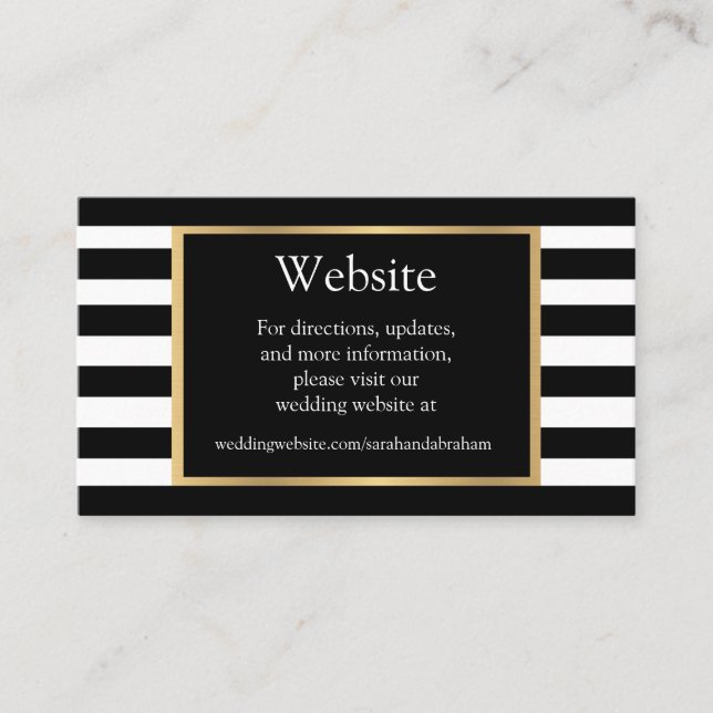 Tarjetas de Inclusión de Sitio Web de Boda (Anverso)