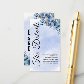 Tarjetas de Inclusión para Boda Blue Rose Bloom