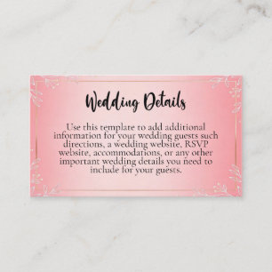 Tarjetas de Inclusión para Boda Bubblegum Blush