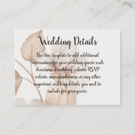 Tarjetas de Inclusión para Boda de Romance Rústico
