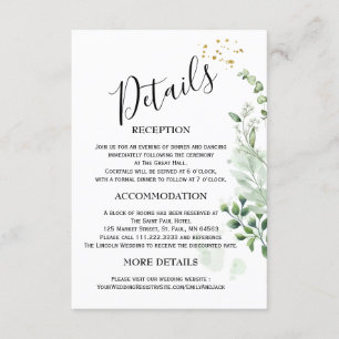 Tarjetas de Inclusión para Boda Minimalista con Ve