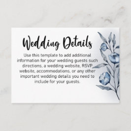 Tarjetas de Inclusión para Bodas Indigo Romance