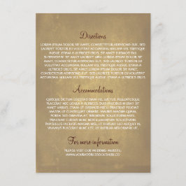 tarjetas de información boda con árbol de roble