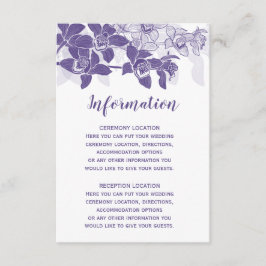 Tarjetas de información Boda Elegante para orquíde
