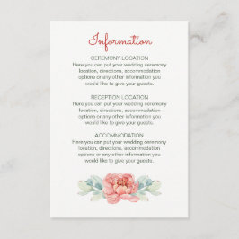 Tarjetas de información de Boda de flores de color