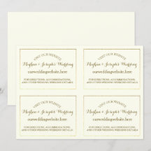 Tarjetas de información de Boda de marfil y oro