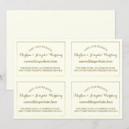 Tarjetas de información de Boda de marfil y oro