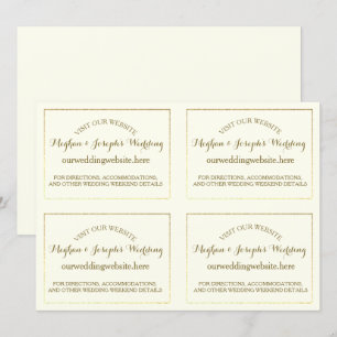 Tarjetas de información de Boda de marfil y oro