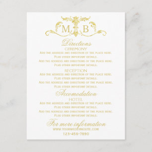 Tarjetas de información de boda de oro Gabinetes d