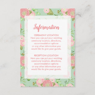 Tarjetas de información de Boda floral Spring Ranu