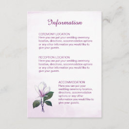 Tarjetas de información de Boda Magnolia