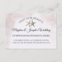 Tarjetas de información de boda Starfish Beach