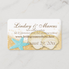 Tarjetas de información de bodas de Sparkle Beach