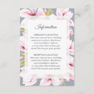 Tarjetas de información de Bodas florales de Magno