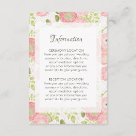 Tarjetas de información de Bodas florales de Ranun