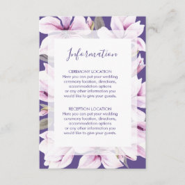 Tarjetas de información de Bodas florales Magnolia