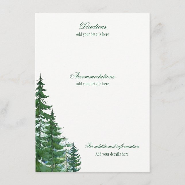Tarjetas de información de detalles de boda de abe (Anverso)