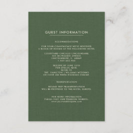 Tarjetas de información de invitado de boda | Patr