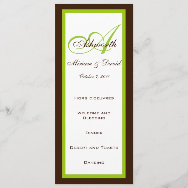 Tarjetas de Información de Menú y Recepción de Bod (Anverso)