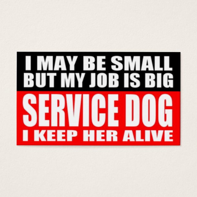 Tarjetas de información de perros de servicio ADA (Frente)