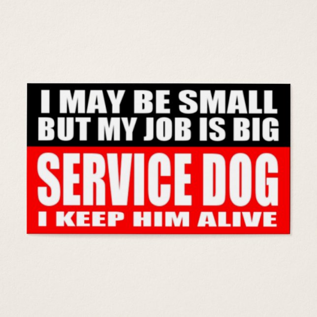 Tarjetas de información de perros de servicio ADA (Frente)