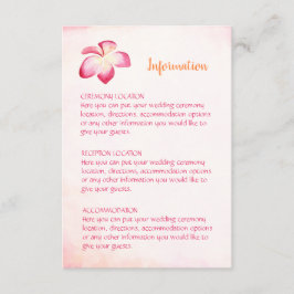 Tarjetas de información del Boda de Plumeria Sunse