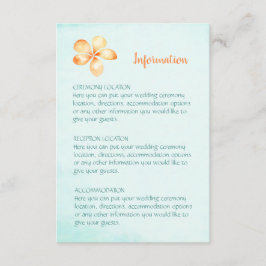 Tarjetas de información del Boda Plumeria Island