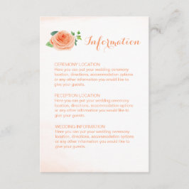 Tarjetas de información del Boda Rosa de Peach
