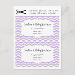 tarjetas de información para baby shower, lavanda