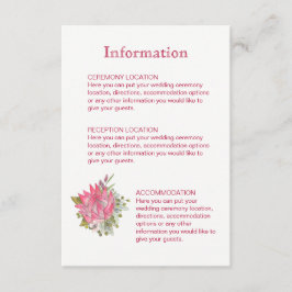 Tarjetas de información para Bodas de flores de pr