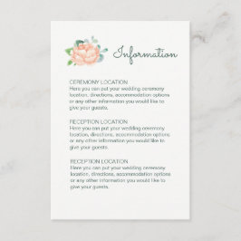 Tarjetas de información Peach Peony Boda