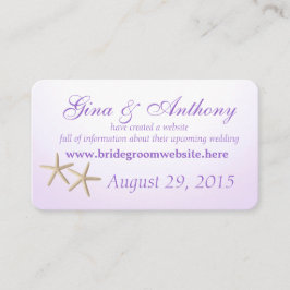 Tarjetas de información púrpura de Hydrangea Seash