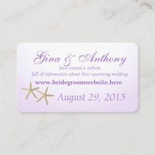 Tarjetas de información púrpura de Hydrangea Seash