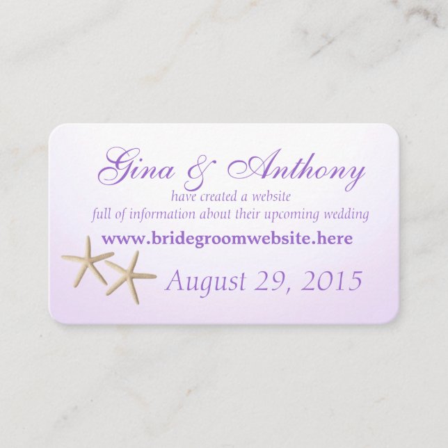 Tarjetas de información púrpura de Hydrangea Seash (Anverso)