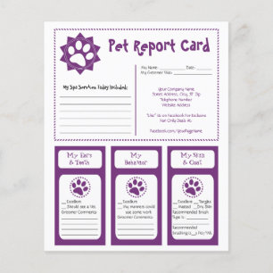 Tarjetas de informe mascota