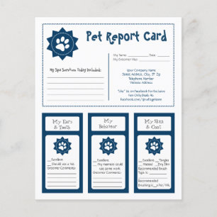 Tarjetas de informe mascota - Azul