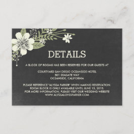 Tarjetas de inscripción Boda Chalkboard Blooms