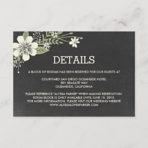 Tarjetas de inscripción Boda Chalkboard Blooms