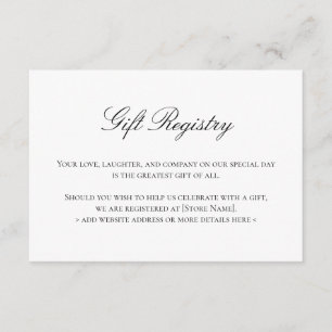 Tarjetas de inscripción de Boda de registro Elegan