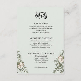 Tarjetas de inscripción para la invitación a la bo