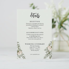 Tarjetas de inscripción para la invitación a la bo