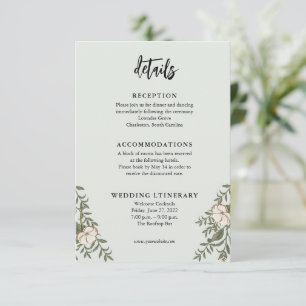 Tarjetas de inscripción para la invitación a la bo