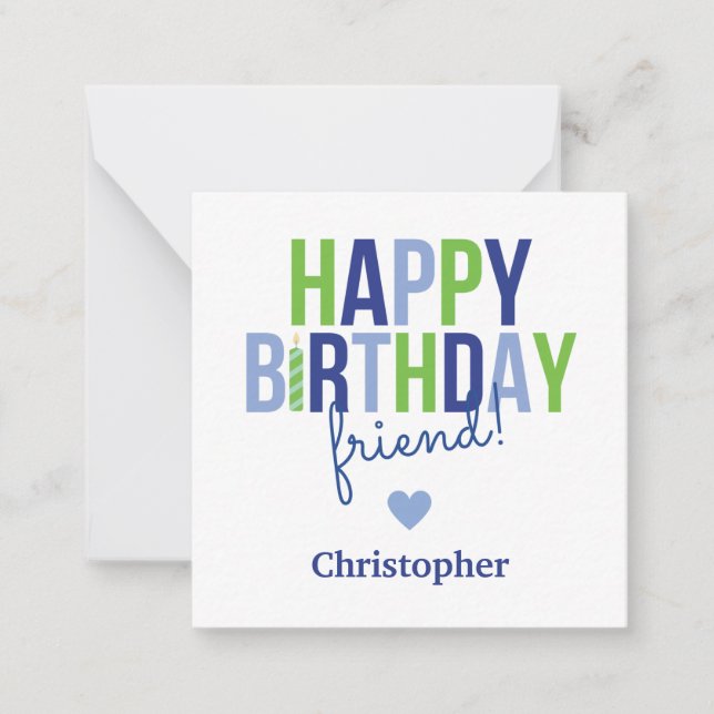 Tarjetas de inscripción personalizadas Happy Birda (Anverso)