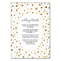 Tarjetas de inserción de Boda de Relieve metalizad