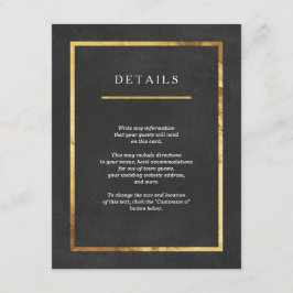 Tarjetas de inserción de Boda dorado y negro de es
