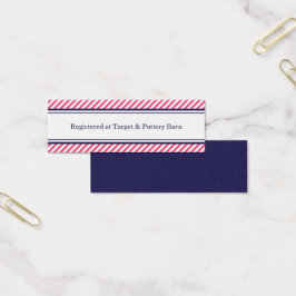 Tarjetas de inserción de Boda náutico rosado y nav