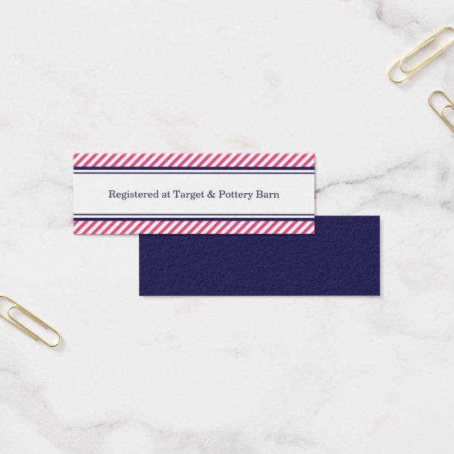 Tarjetas de inserción de Boda náutico rosado y nav (Oficina)